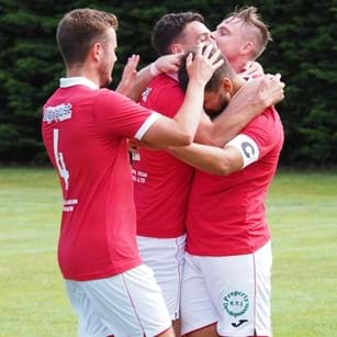 Dayle Robertson celebrates putting Tayport in front